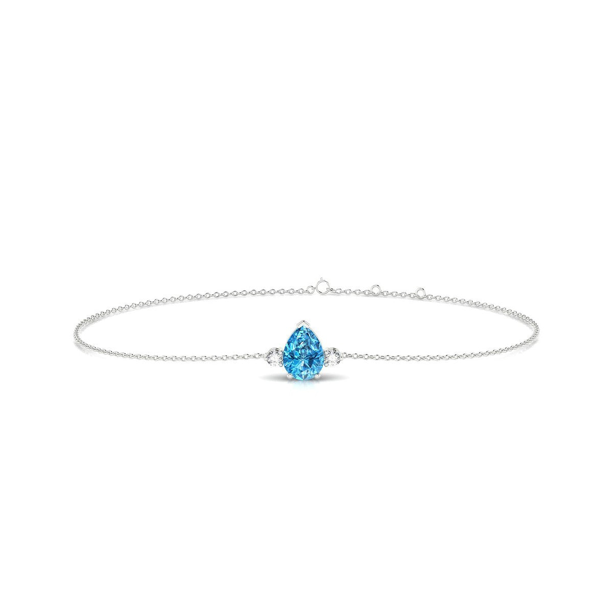 Sparkle | 18k White Gold 7 x 5 mm Pear Topaz Bracelet