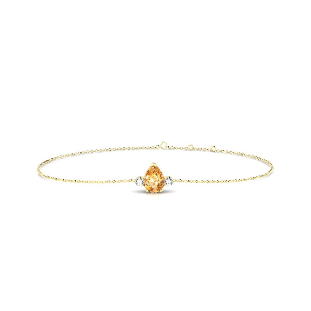 Sparkle | 18k Yellow Gold 7 x 5 mm Pear Citrine Bracelet