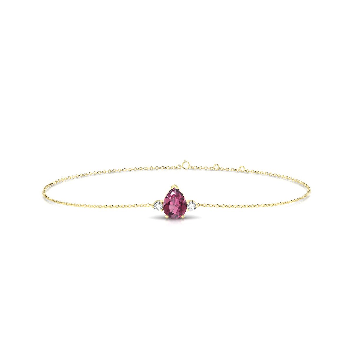 Sparkle | 18k Yellow Gold 7 x 5 mm Pear Rhodolite Bracelet