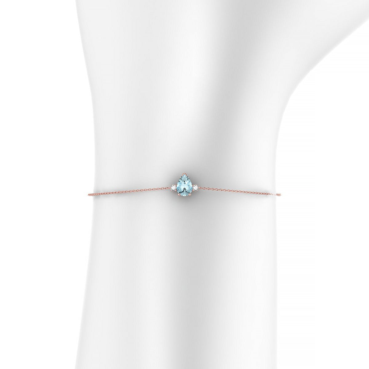 Sparkle | 18k Rose Gold 7 x 5 mm Pear Aquamarine Bracelet