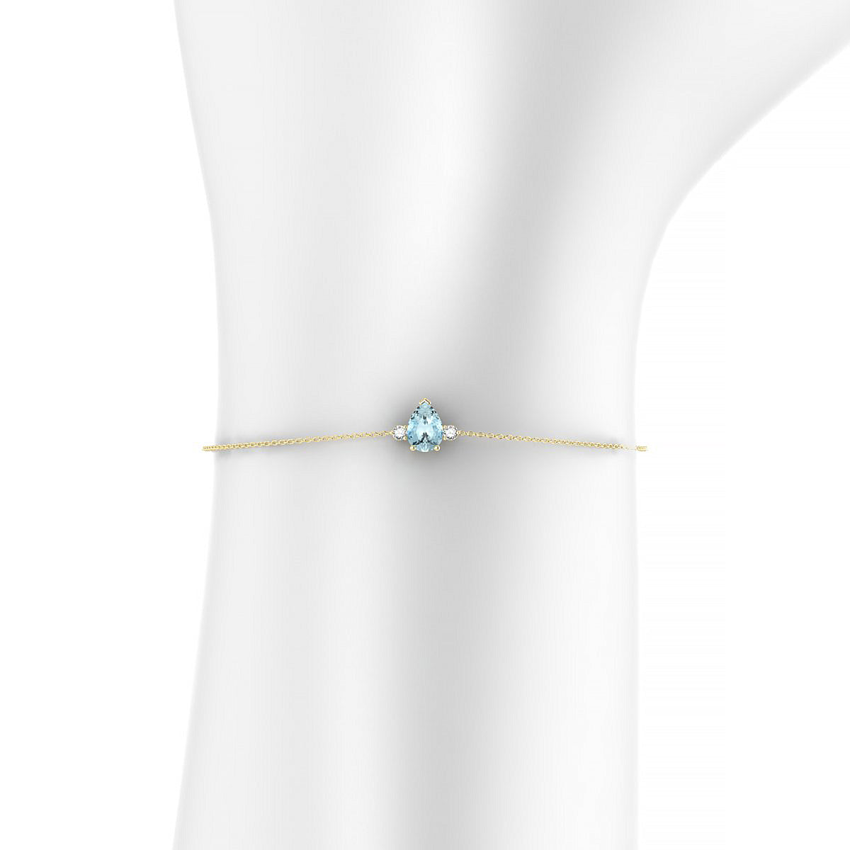 Sparkle | 18k Yellow Gold 7 x 5 mm Pear Aquamarine Bracelet