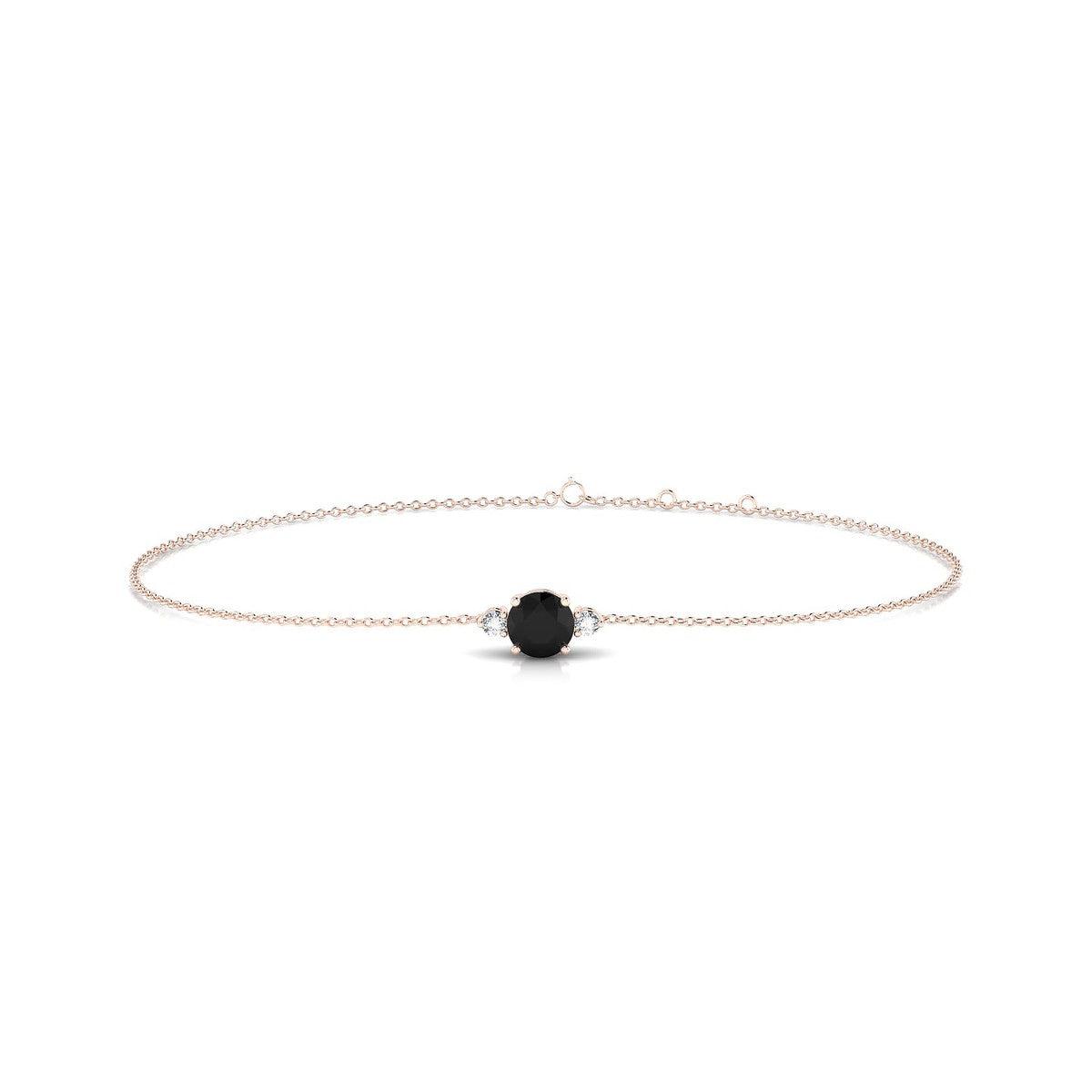 Sparkle | 18k Rose Gold 4.5 mm Round Black Diamond Bracelet