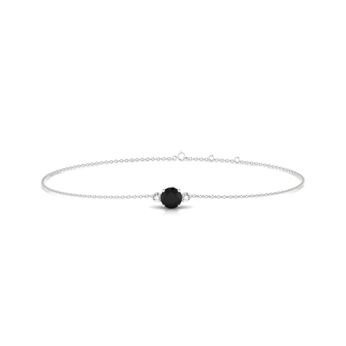 Sparkle | 18k White Gold 4.5 mm Round Black Diamond Bracelet