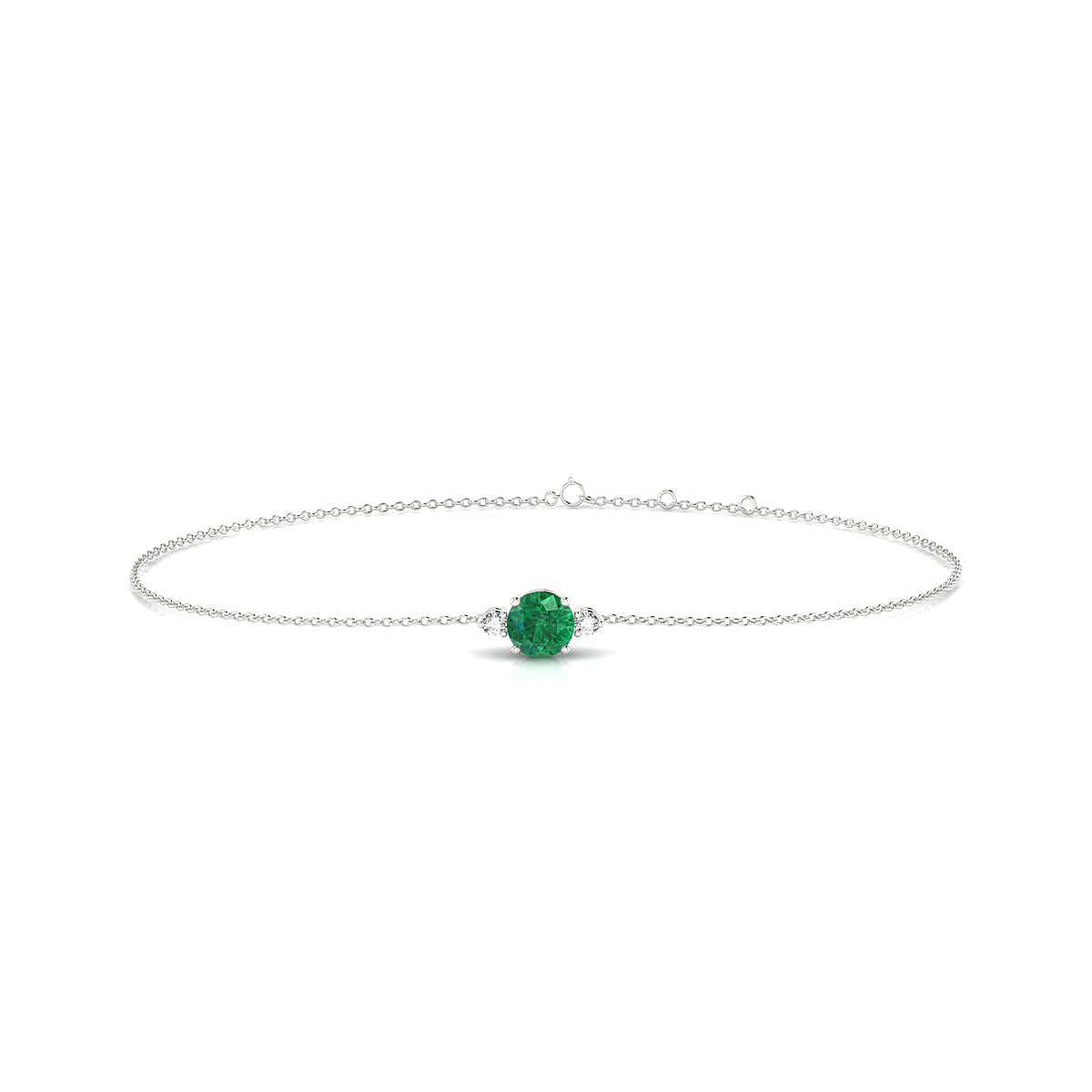 Sparkle | 18k White Gold 4.5 mm Round Emerald Bracelet
