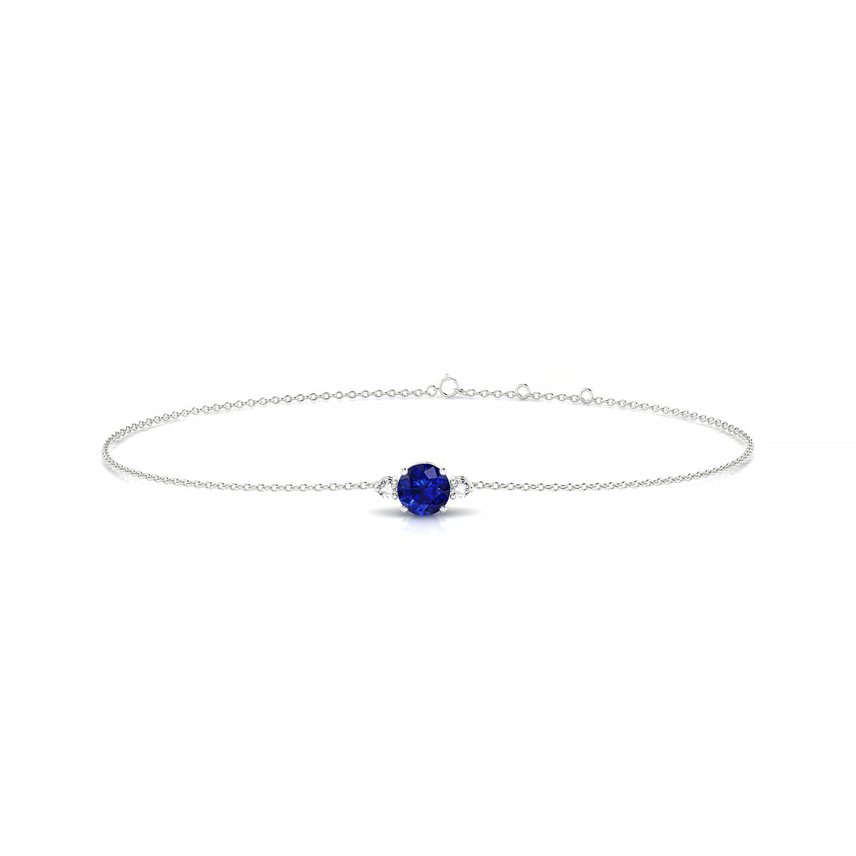 Sparkle | 18k White Gold 4.5 mm Round Sapphire Bracelet