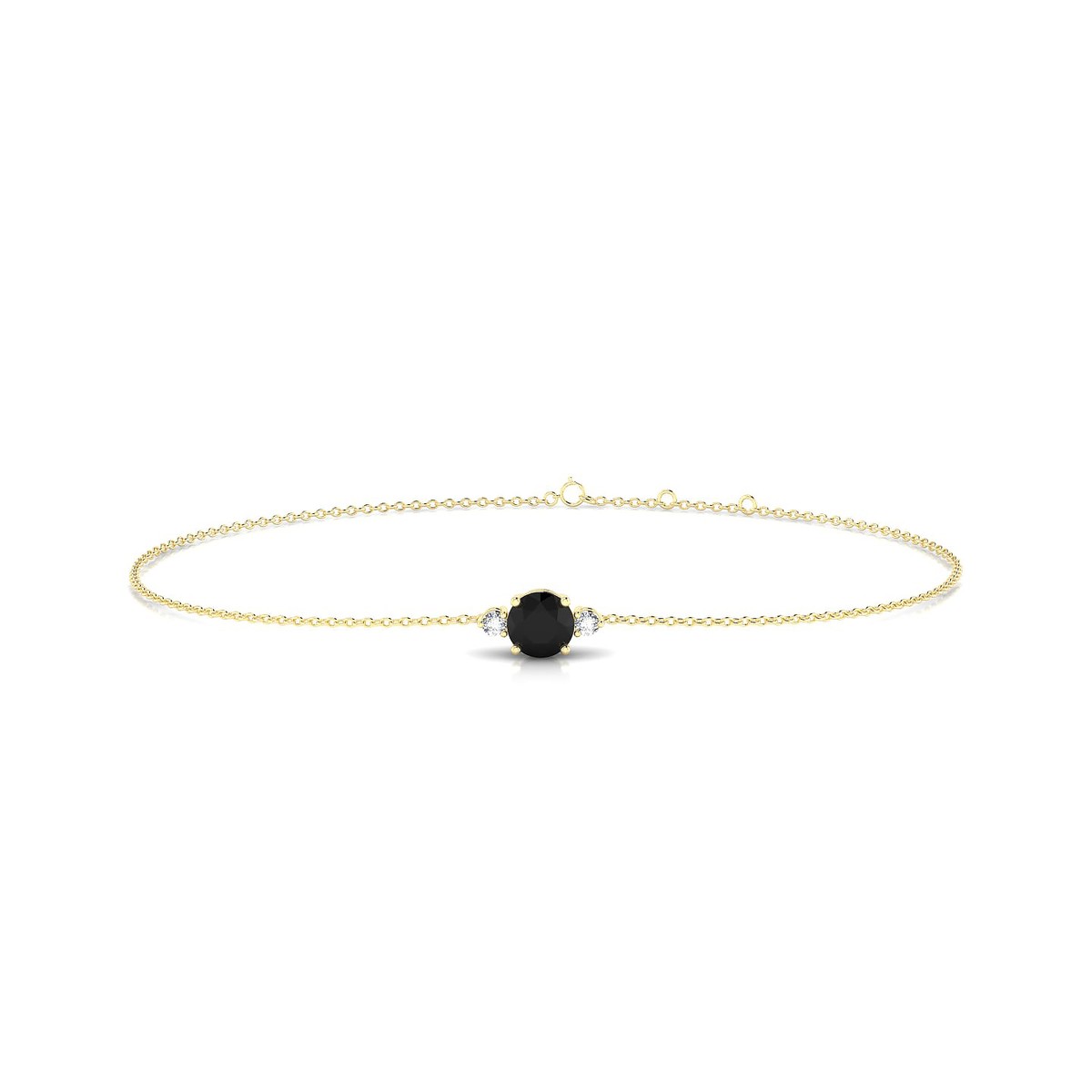 Sparkle | 18k Yellow Gold 4.5 mm Round Black Diamond Bracelet