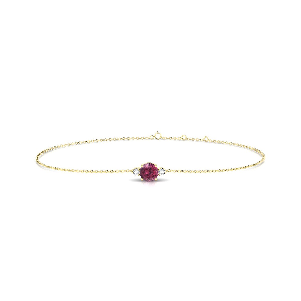 Sparkle | 18k Yellow Gold 4.5 mm Round Rhodolite Bracelet