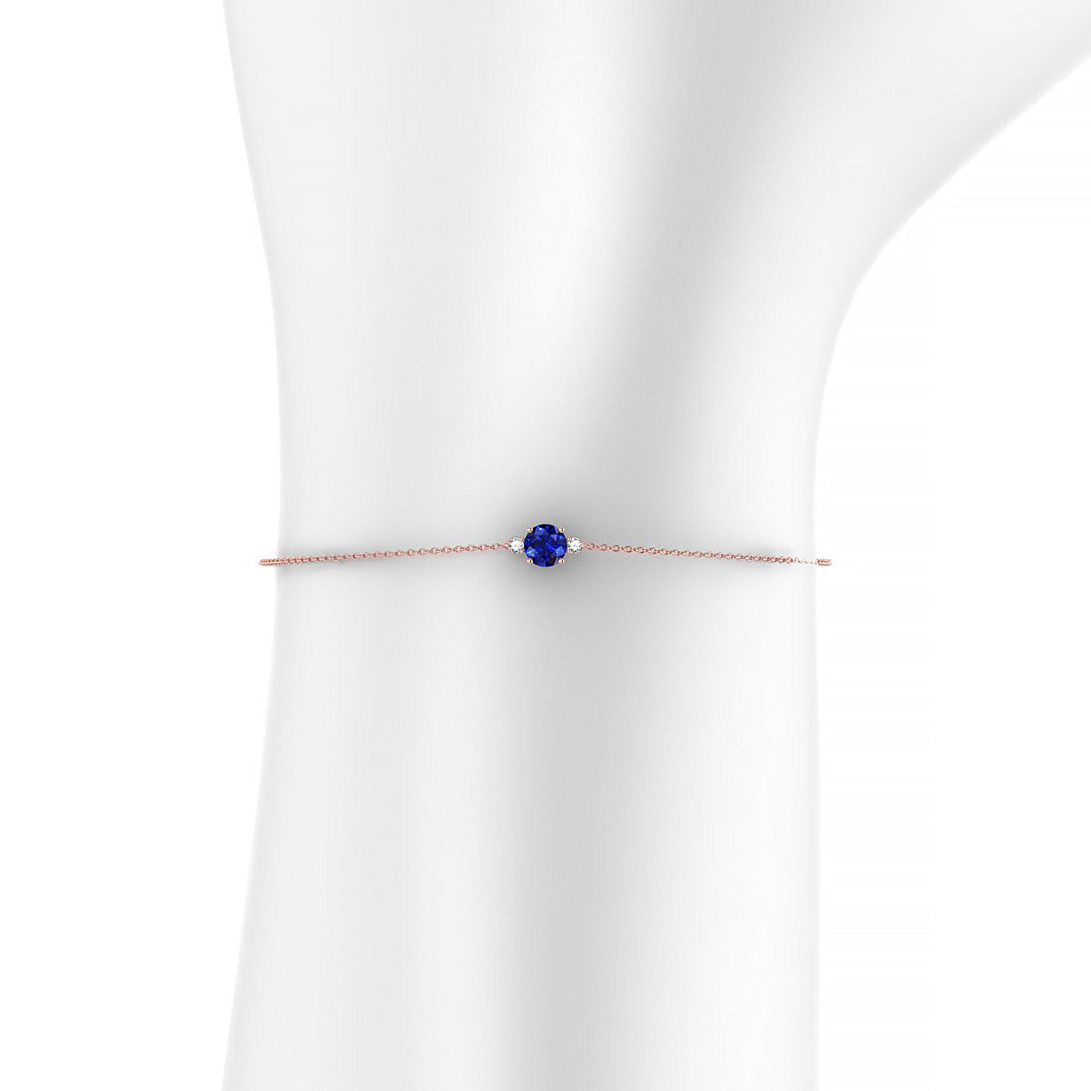 Sparkle | 18k Rose Gold 4.5 mm Round Sapphire Bracelet