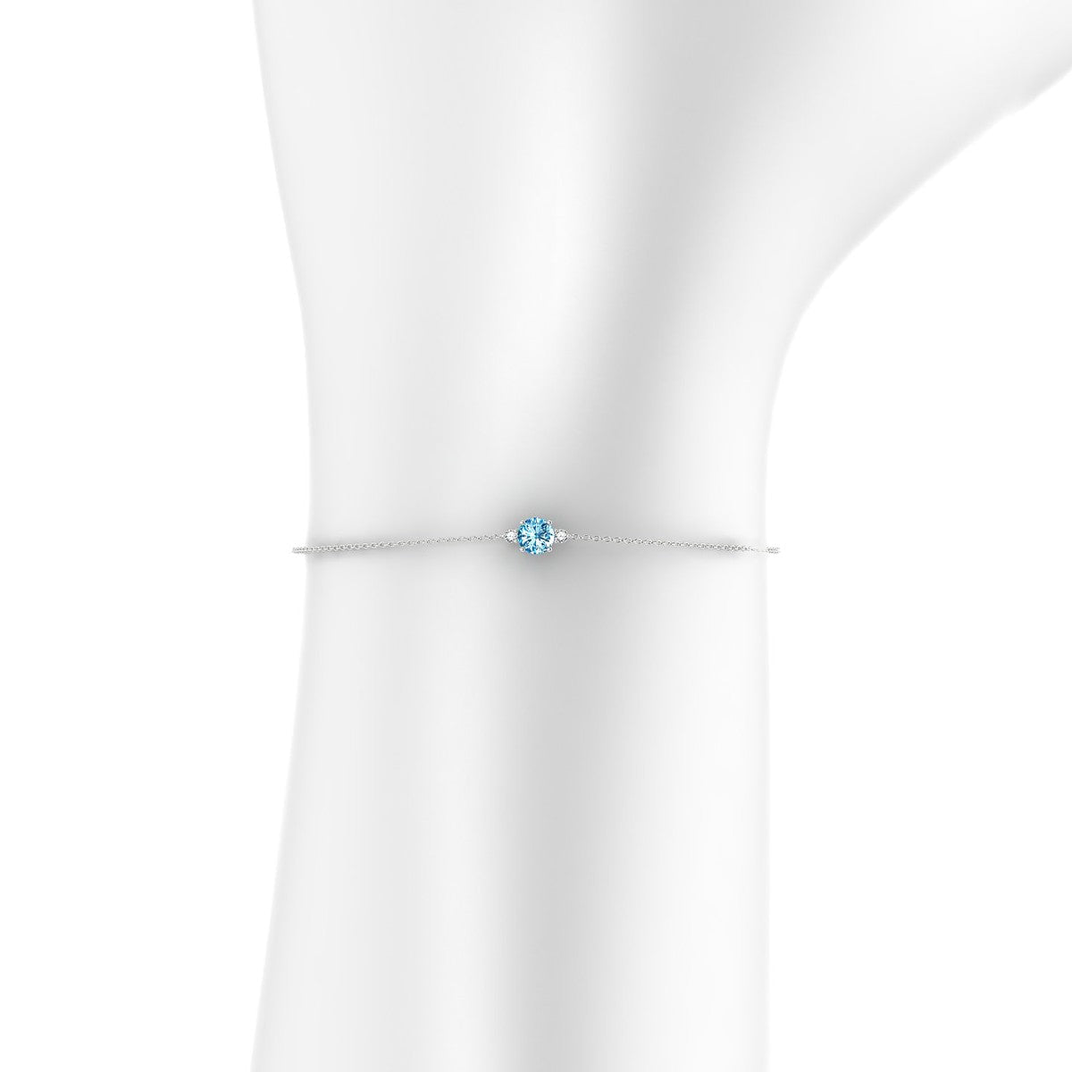 Sparkle | 18k White Gold 4.5 mm Round Topaz Bracelet