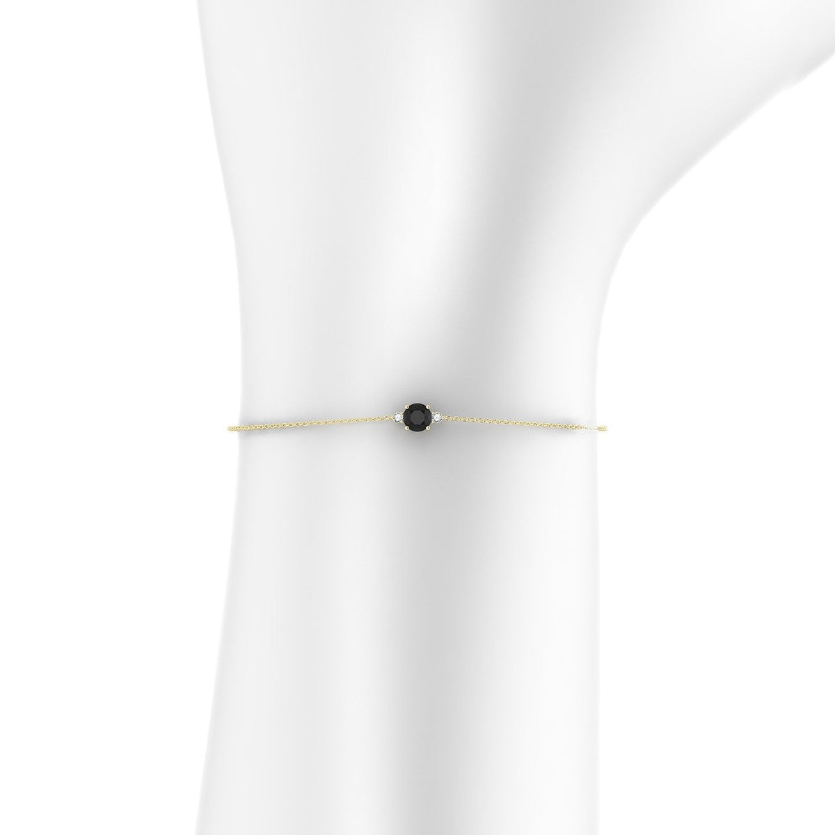 Sparkle | 18k Yellow Gold 4.5 mm Round Black Diamond Bracelet