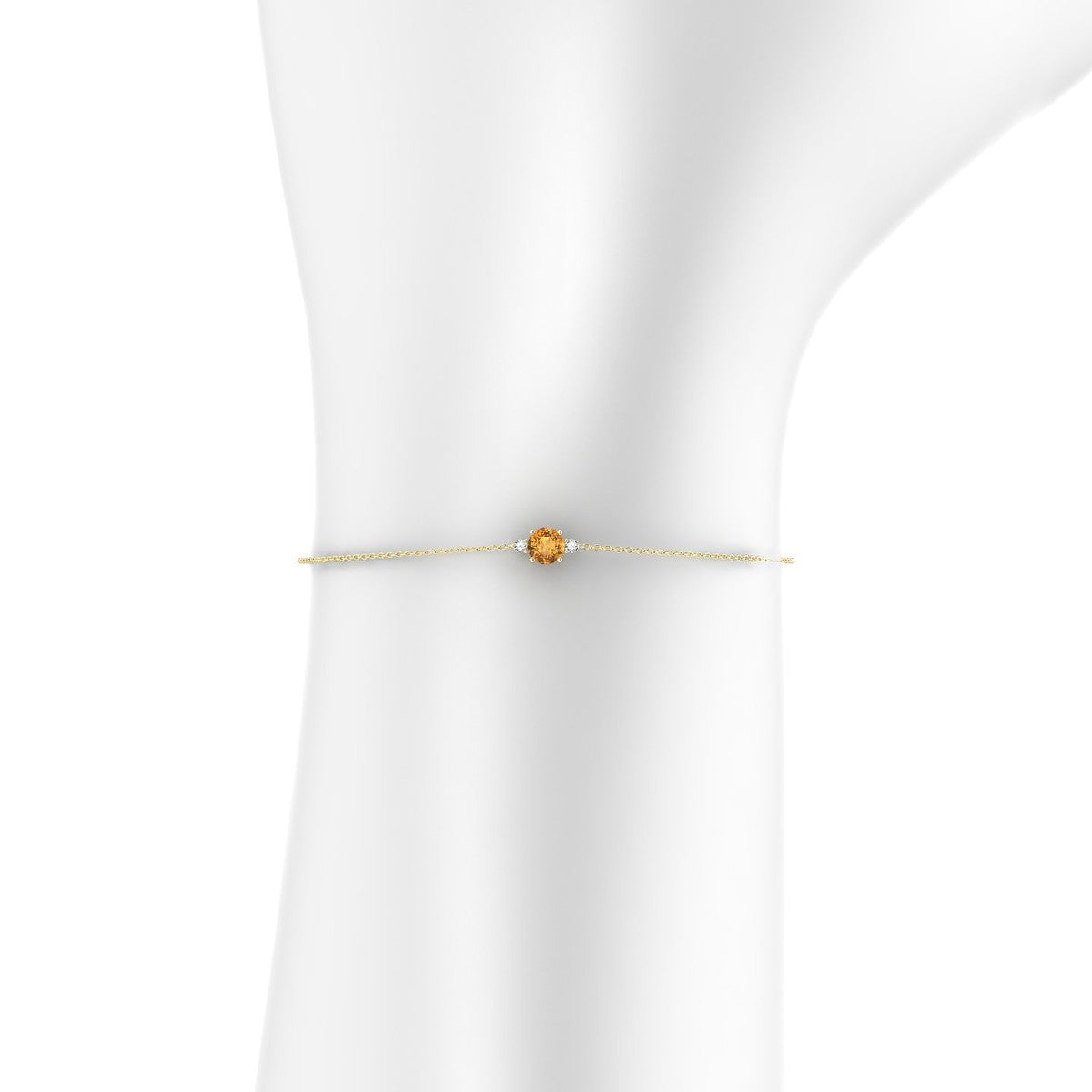 Sparkle | 18k Yellow Gold 4.5 mm Round Citrine Bracelet