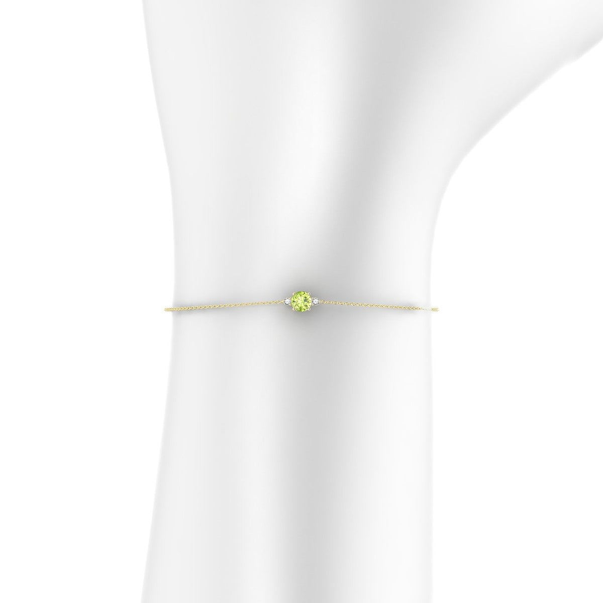 Sparkle | 18k Yellow Gold 4.5 mm Round Peridot Bracelet