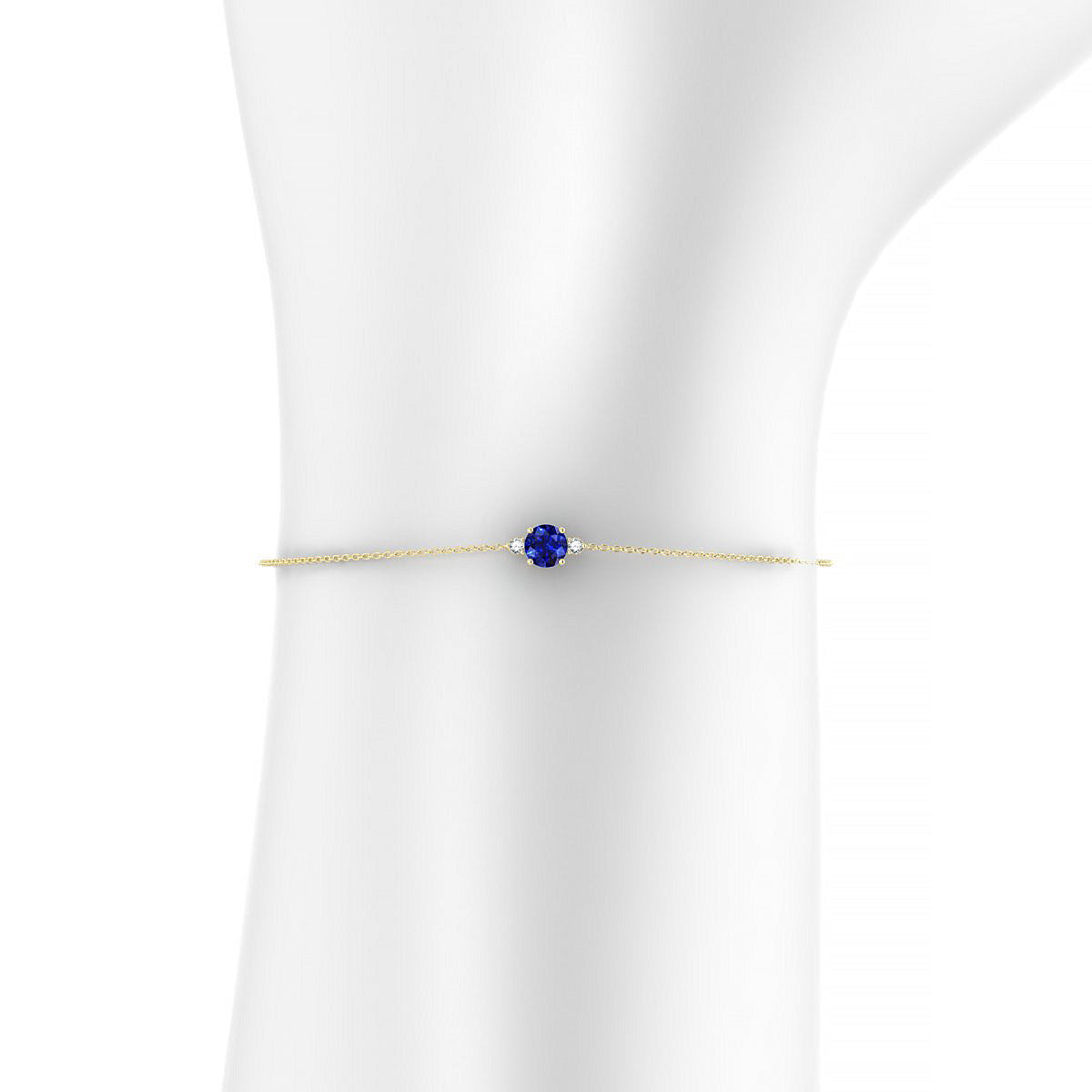 Sparkle | 18k Yellow Gold 4.5 mm Round Sapphire Bracelet