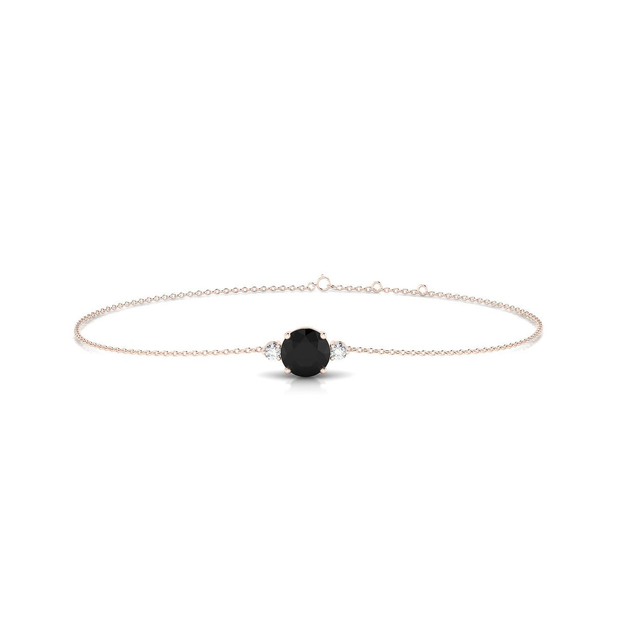 Sparkle | 18k Rose Gold 6 mm Round Black Diamond Bracelet