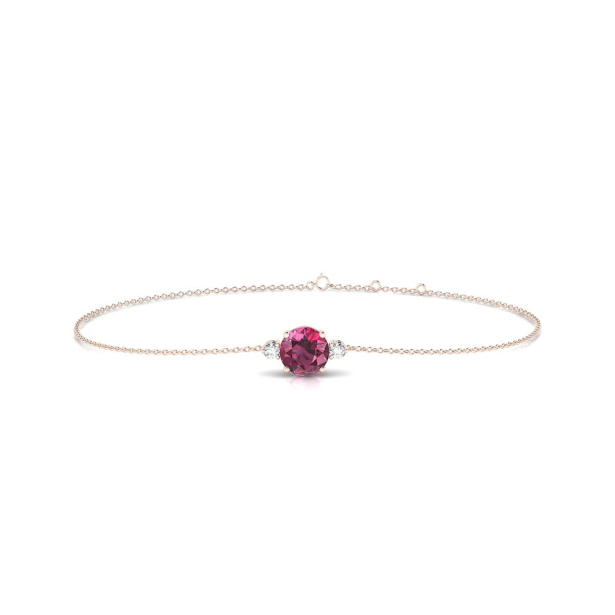 Sparkle | 18k Rose Gold 6 mm Round Rhodolite Bracelet