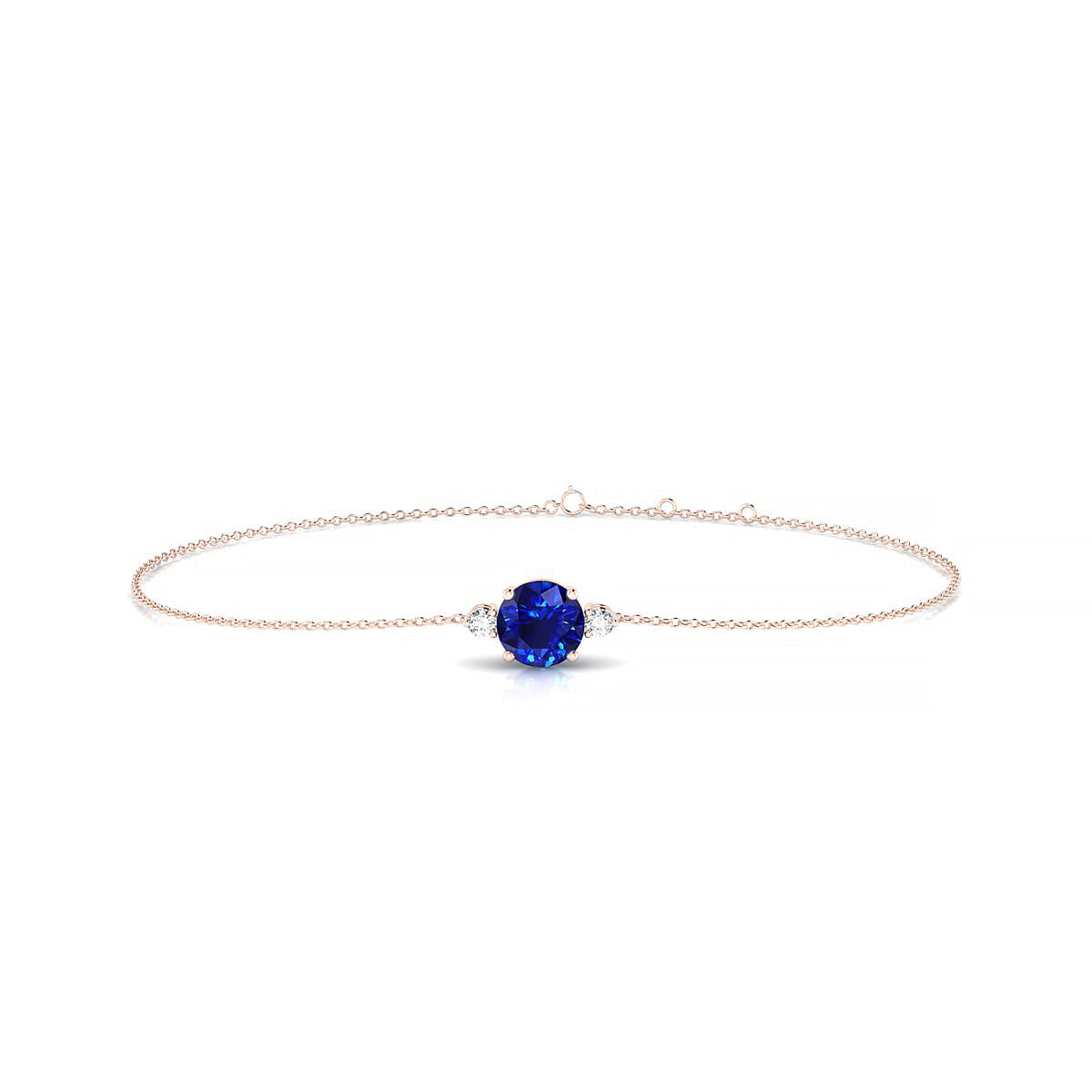 Sparkle | 18k Rose Gold 6 mm Round Sapphire Bracelet