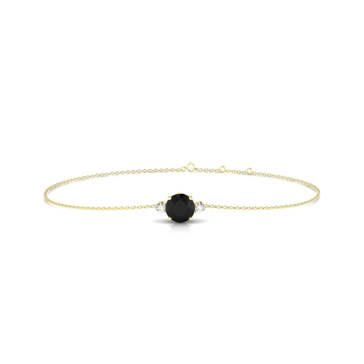 Sparkle | 18k Yellow Gold 6 mm Round Black Diamond Bracelet