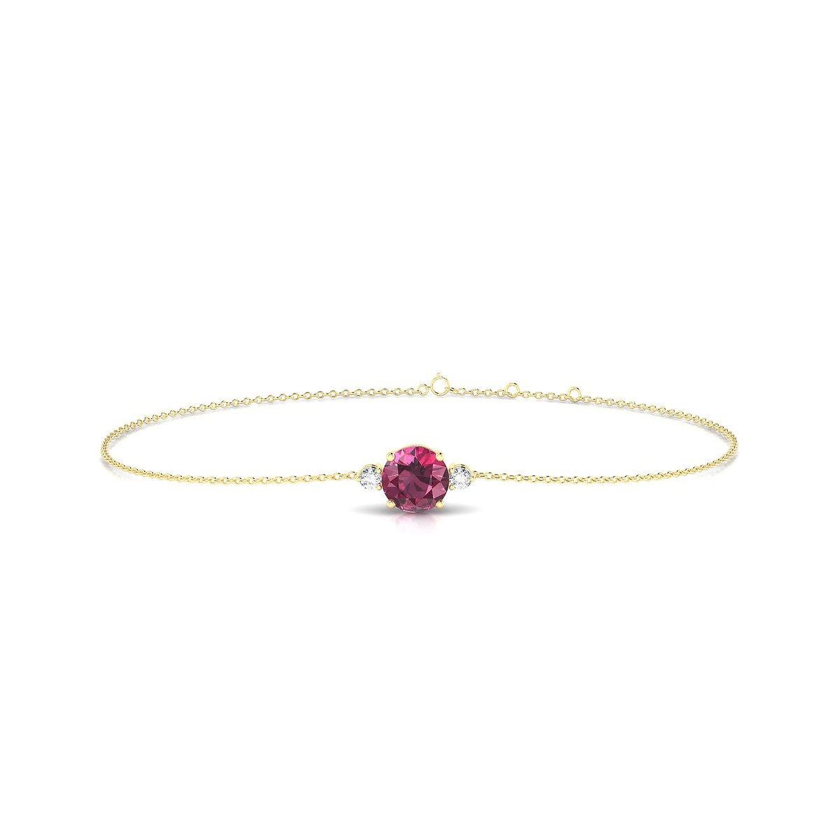 Sparkle | 18k Yellow Gold 6 mm Round Rhodolite Bracelet