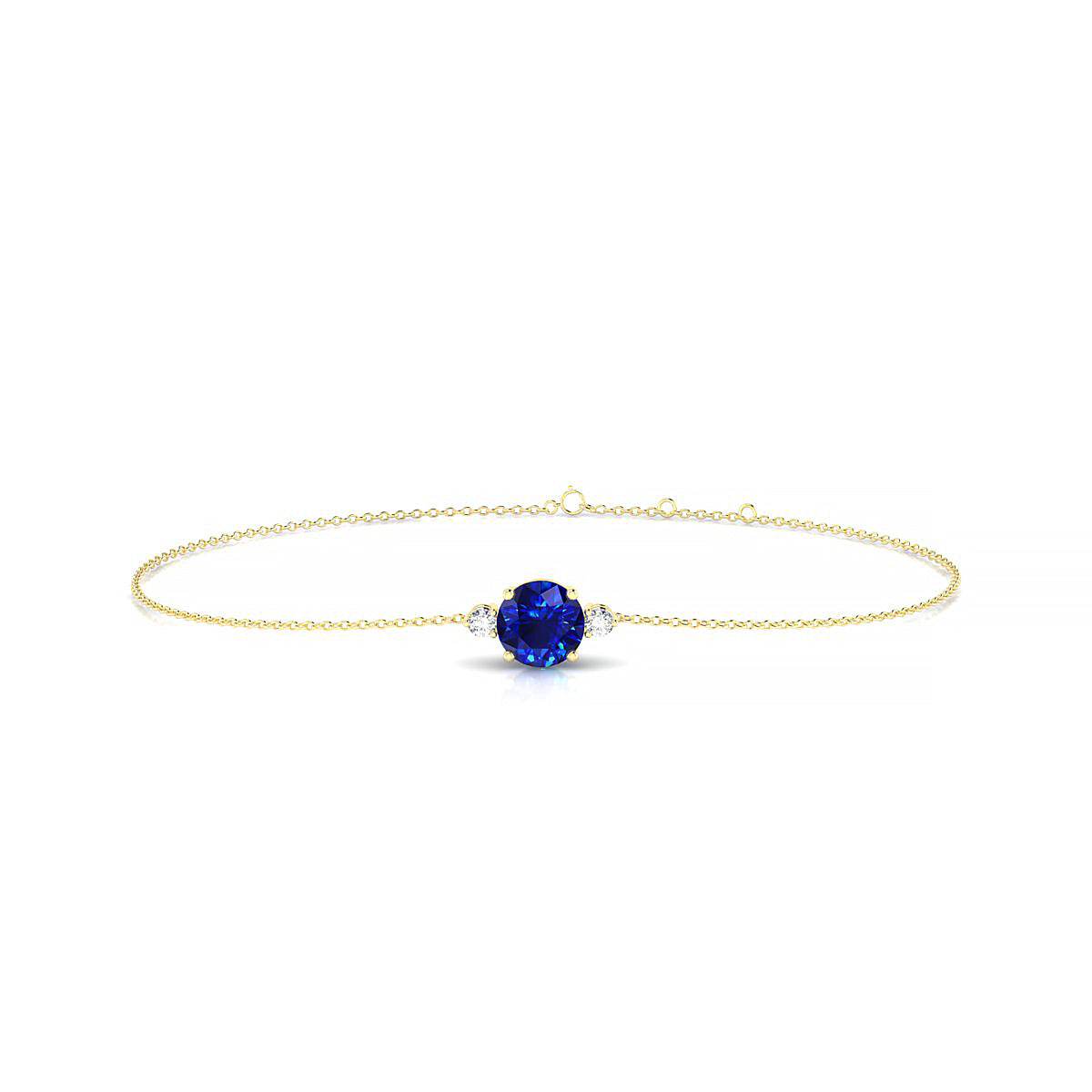 Sparkle | 18k Yellow Gold 6 mm Round Sapphire Bracelet