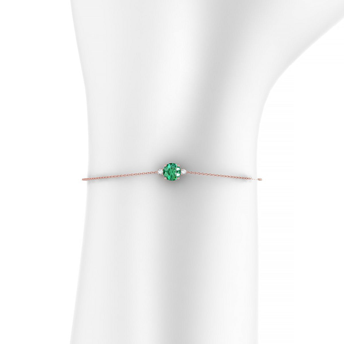 Sparkle | 18k Rose Gold 6 mm Round Emerald Bracelet