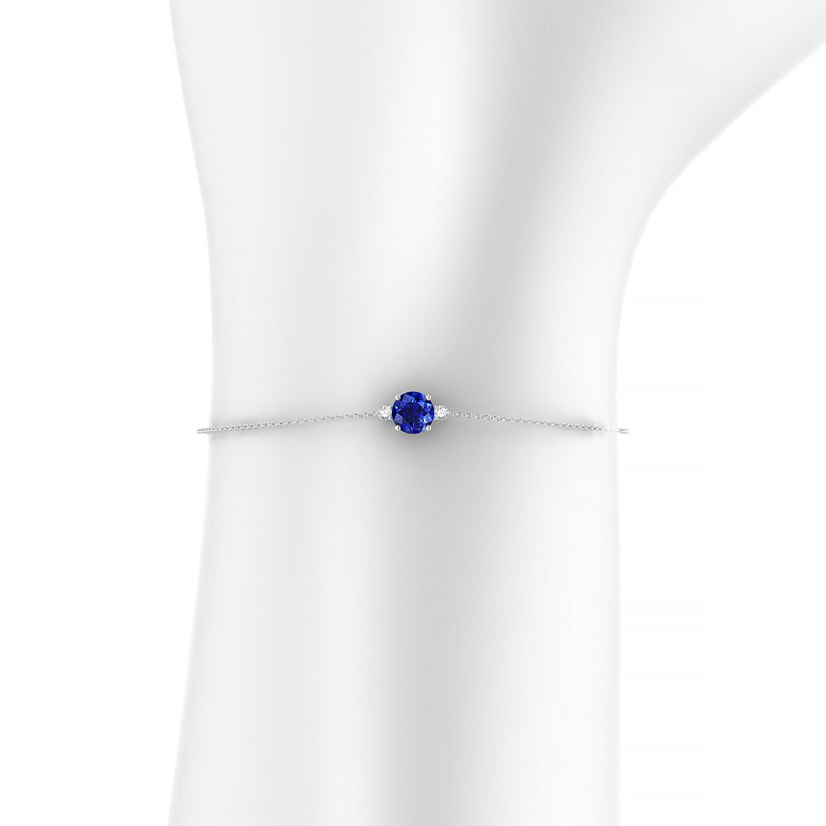Sparkle | 18k White Gold 6 mm Round Sapphire Bracelet