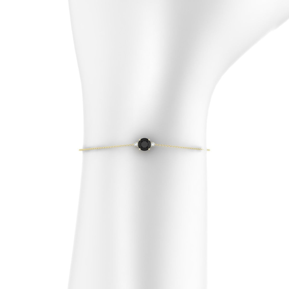 Sparkle | 18k Yellow Gold 6 mm Round Black Diamond Bracelet