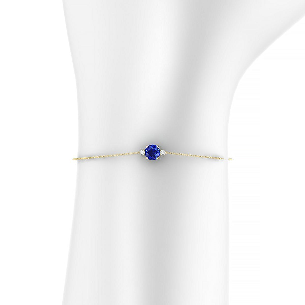 Sparkle | 18k Yellow Gold 6 mm Round Sapphire Bracelet