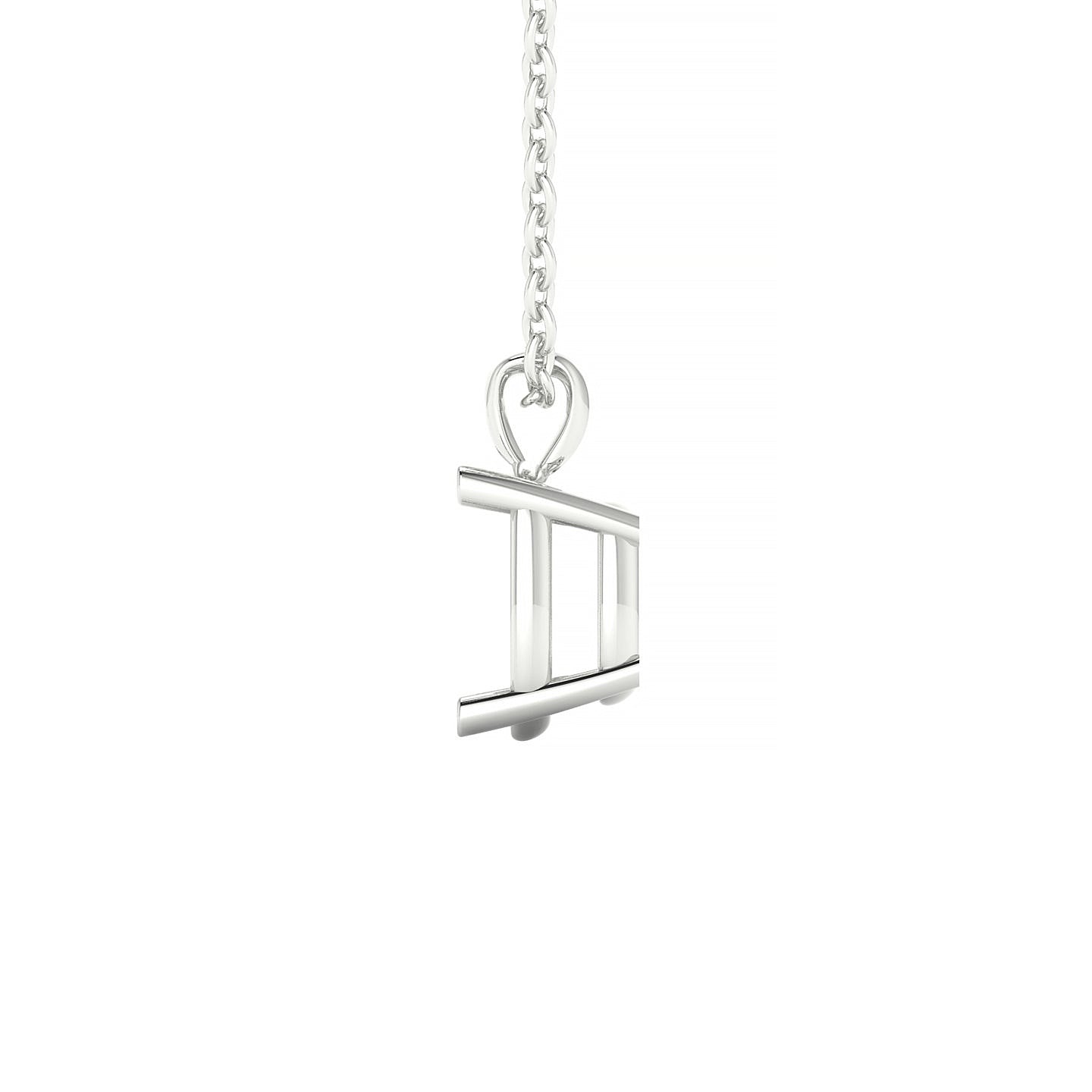 Sparkle Cushion 2-2.99 ct | 18k White Gold Side Stones Diamond Pendant