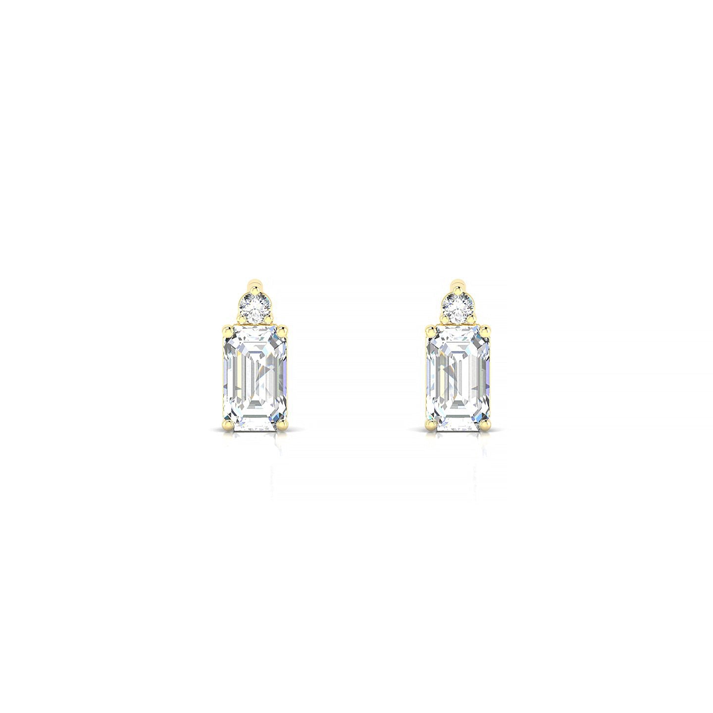 Sparkle | 18k Yellow Gold 5 x 3 mm Emerald Diamond Earrings
