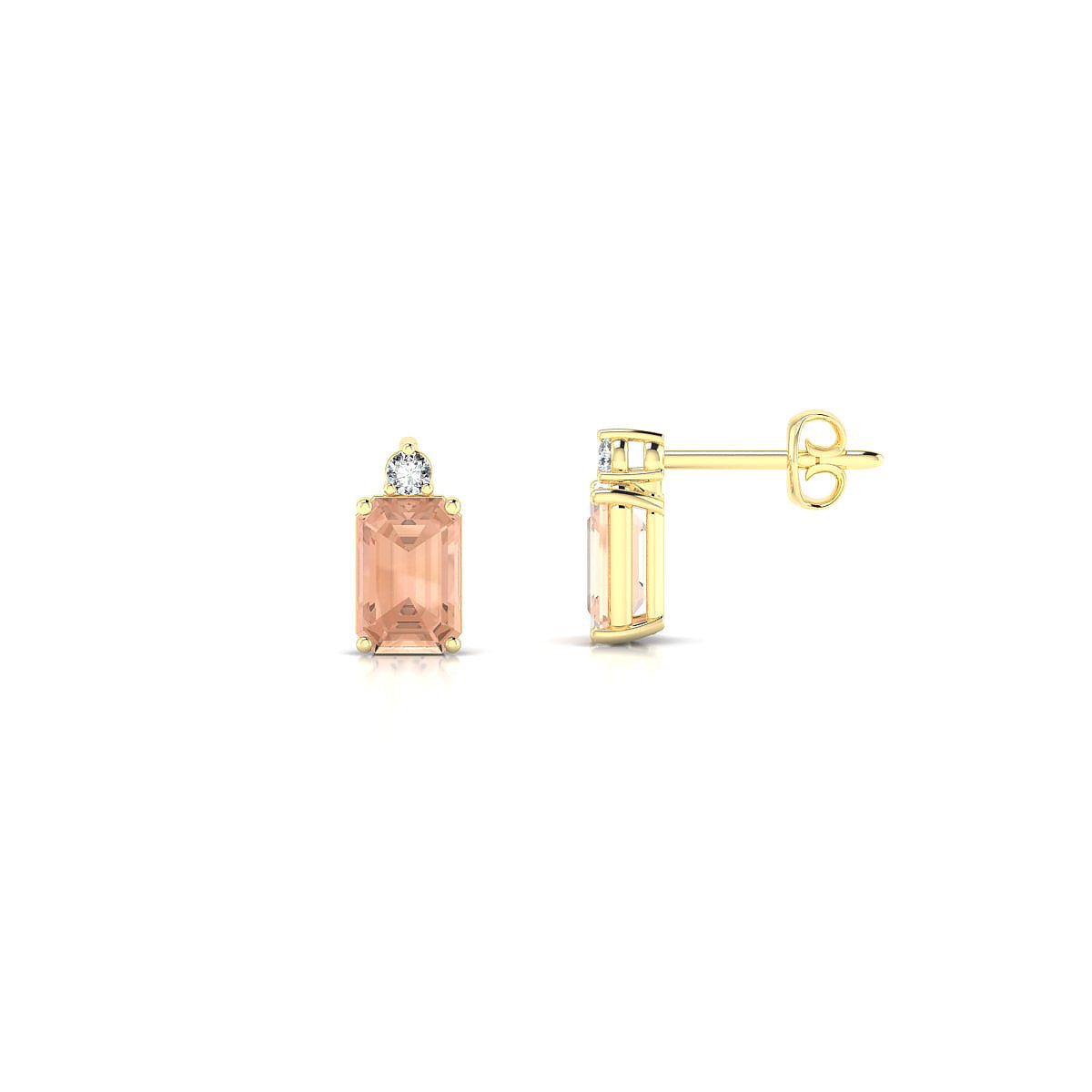 Sparkle | 18k Yellow Gold 6 x 4 mm Emerald Morganite Earrings
