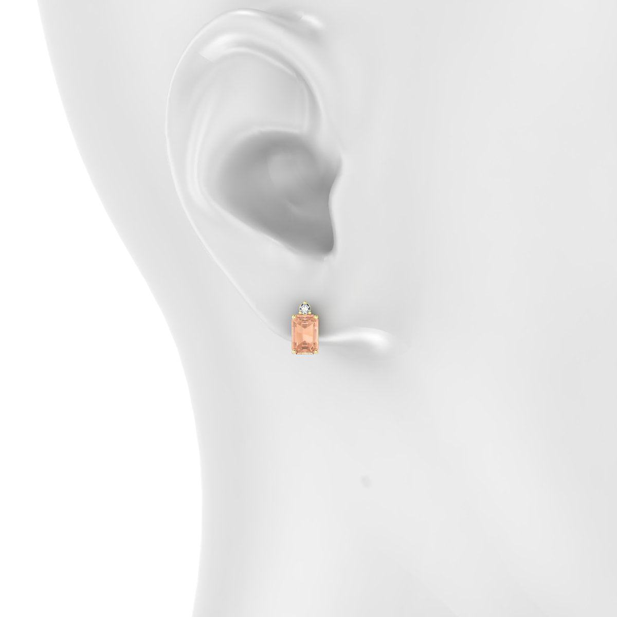 Sparkle | 18k Yellow Gold 6 x 4 mm Emerald Morganite Earrings