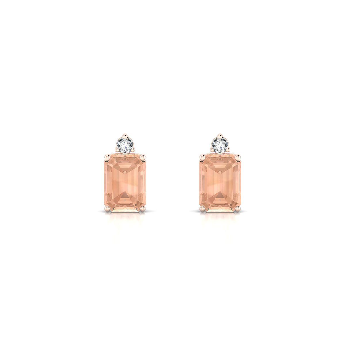 Sparkle | 18k Rose Gold 7 x 5 mm Emerald Morganite Earrings