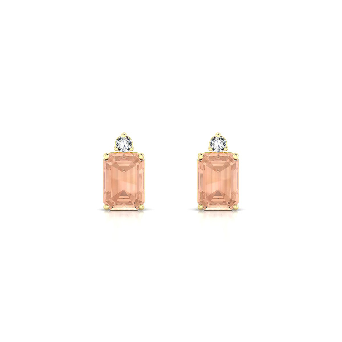 Sparkle | 18k Yellow Gold 7 x 5 mm Emerald Morganite Earrings