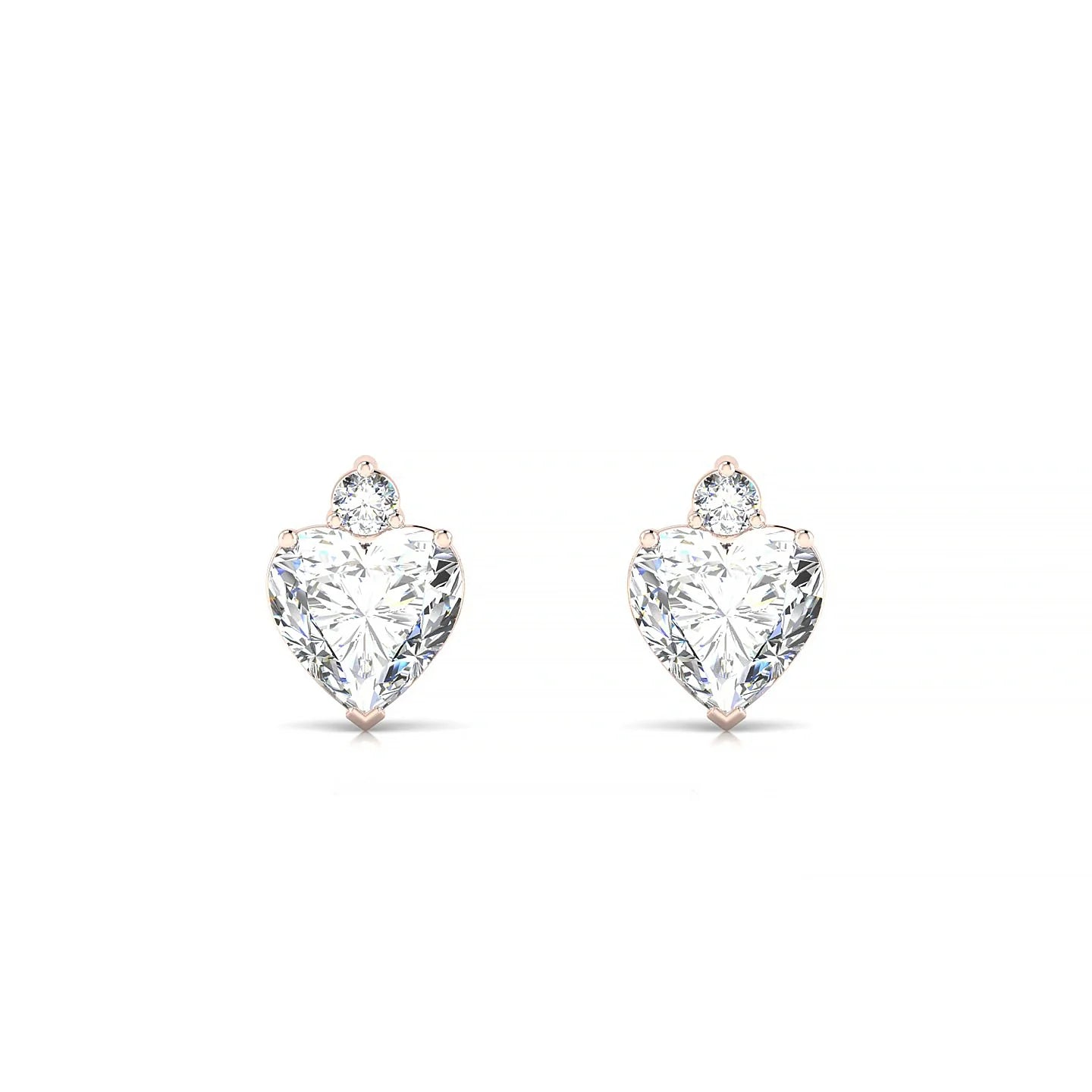 Sparkle | 18k Rose Gold 5.5 mm Heart Diamond Earrings