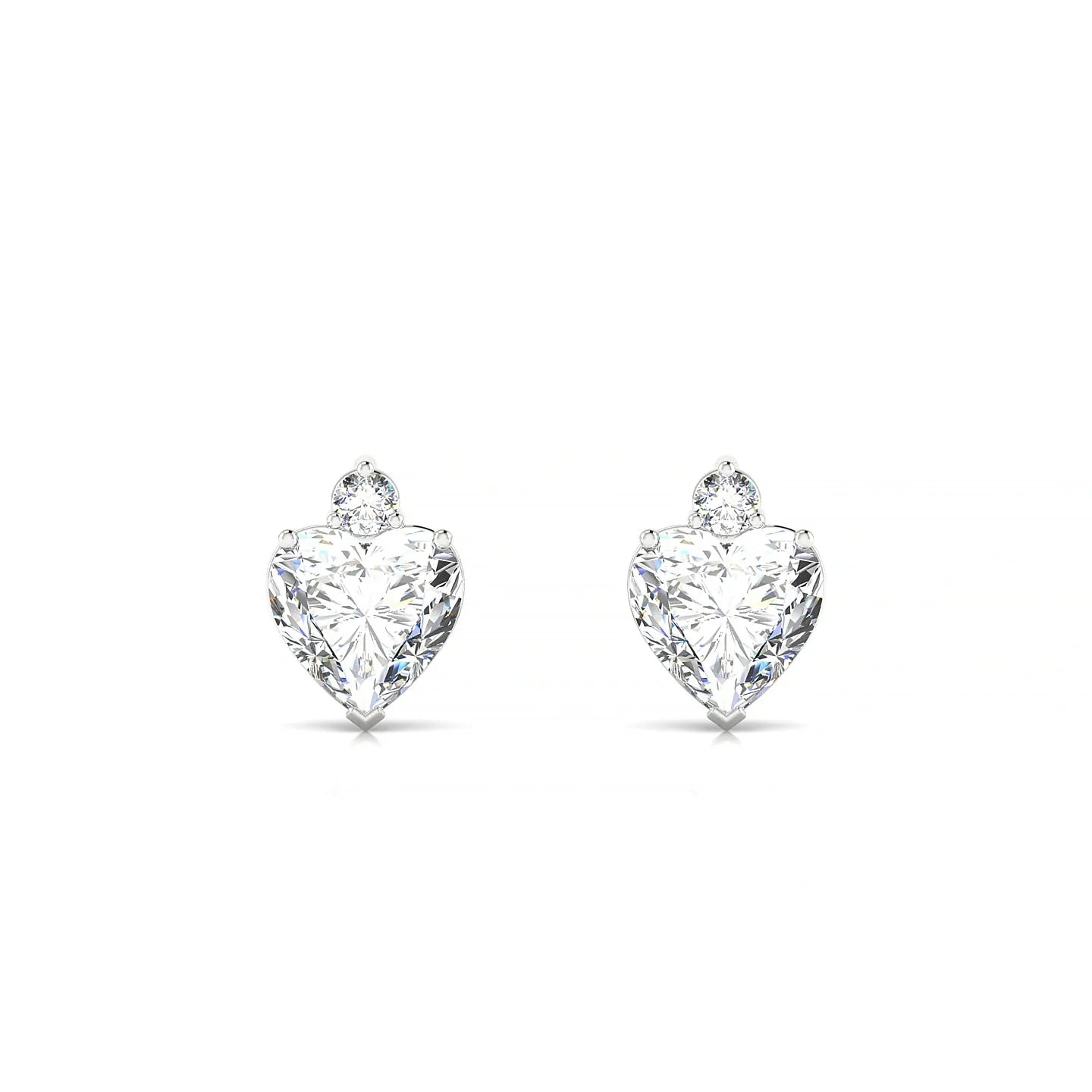 Sparkle | 18k White Gold 5.5 mm Heart Diamond Earrings