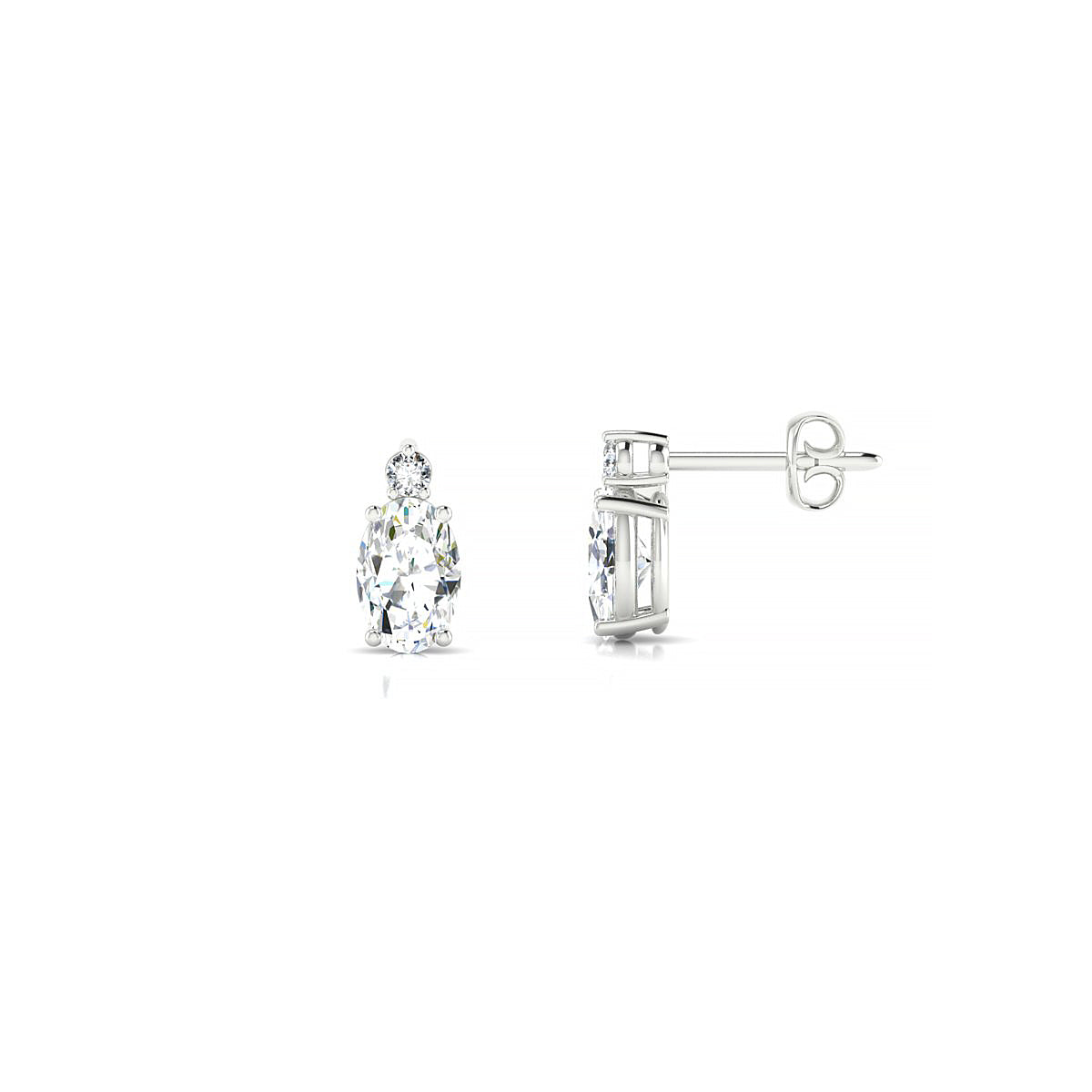 Sparkle | 18k White Gold 6 x 4 mm Oval Diamond Earrings