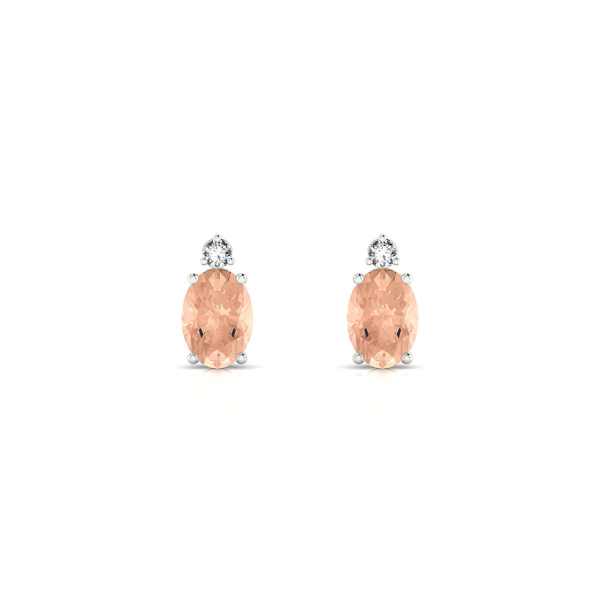 Sparkle | 18k White Gold 7 x 5 mm Oval Morganite Earrings