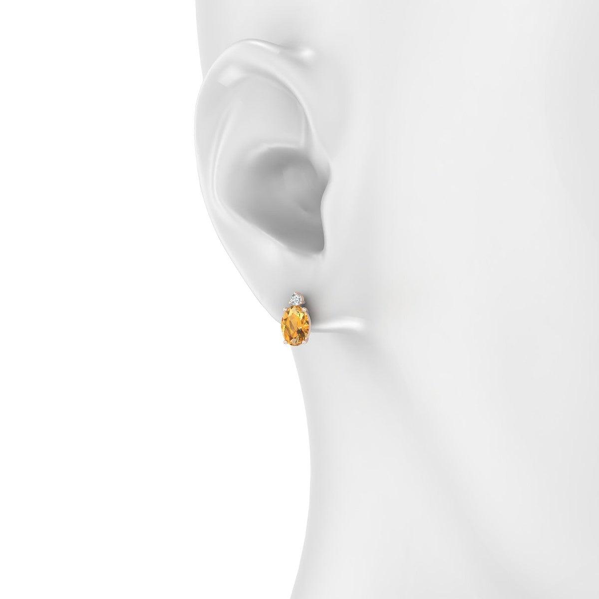 Sparkle | 18k Rose Gold 7 x 5 mm Oval Citrine Earrings