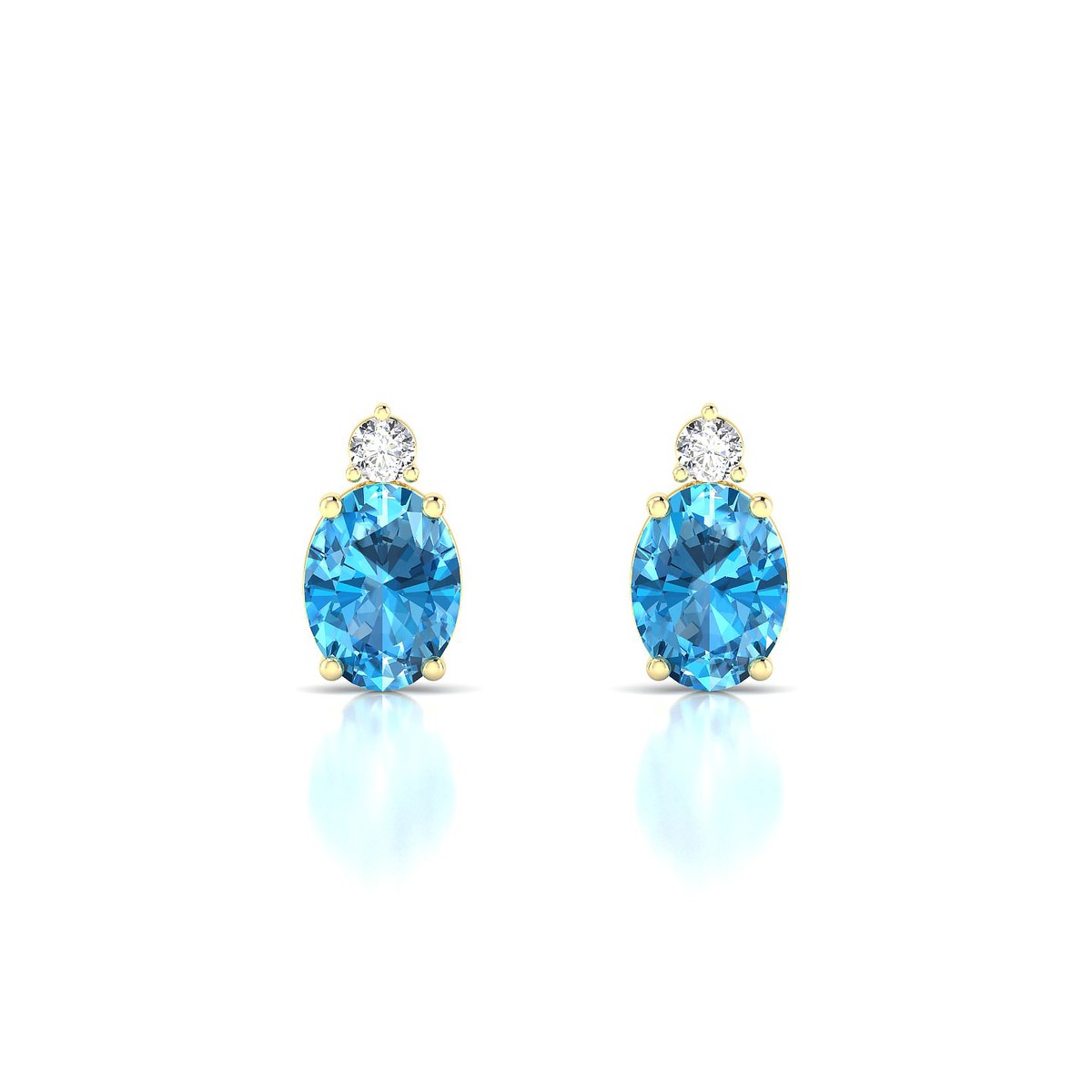 Sparkle | 18k Yellow Gold 8 x 6 mm Oval Topaz Earrings