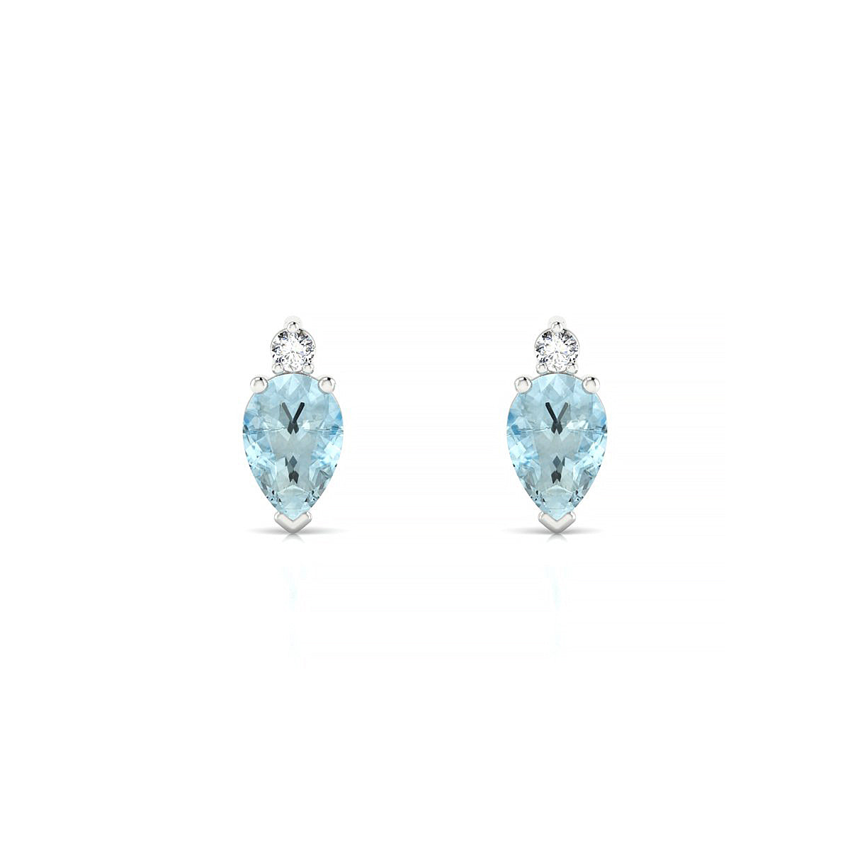 Sparkle | 18k White Gold 6 x 4 mm Pear Aquamarine Earrings