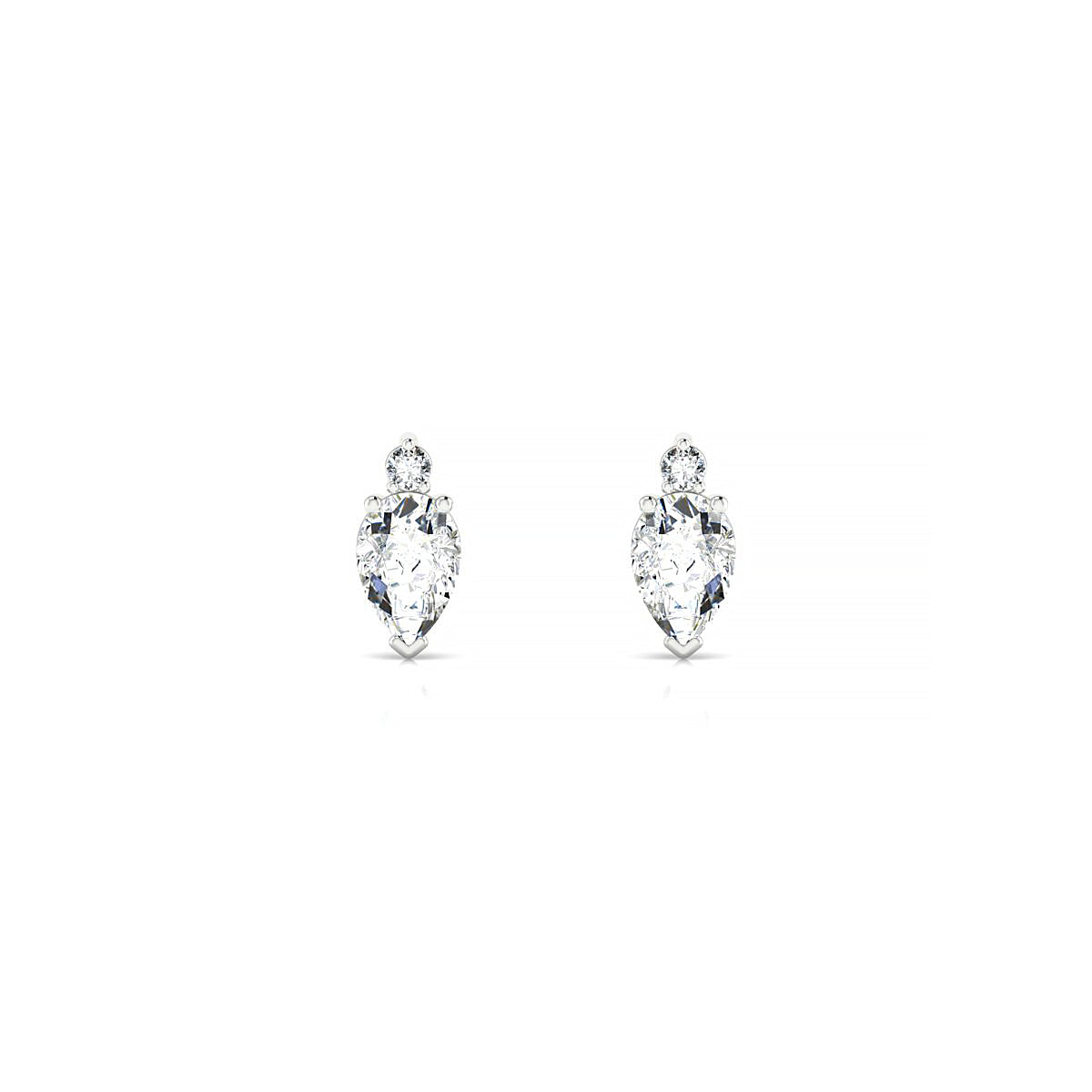 Sparkle | 18k White Gold 6 x 4 mm Pear Diamond Earrings