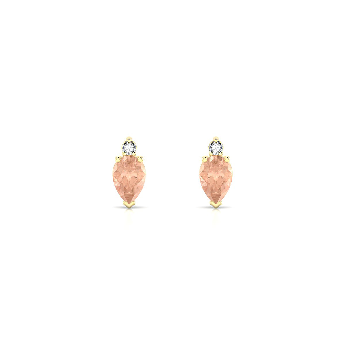 Sparkle | 18k Yellow Gold 6 x 4 mm Pear Morganite Earrings