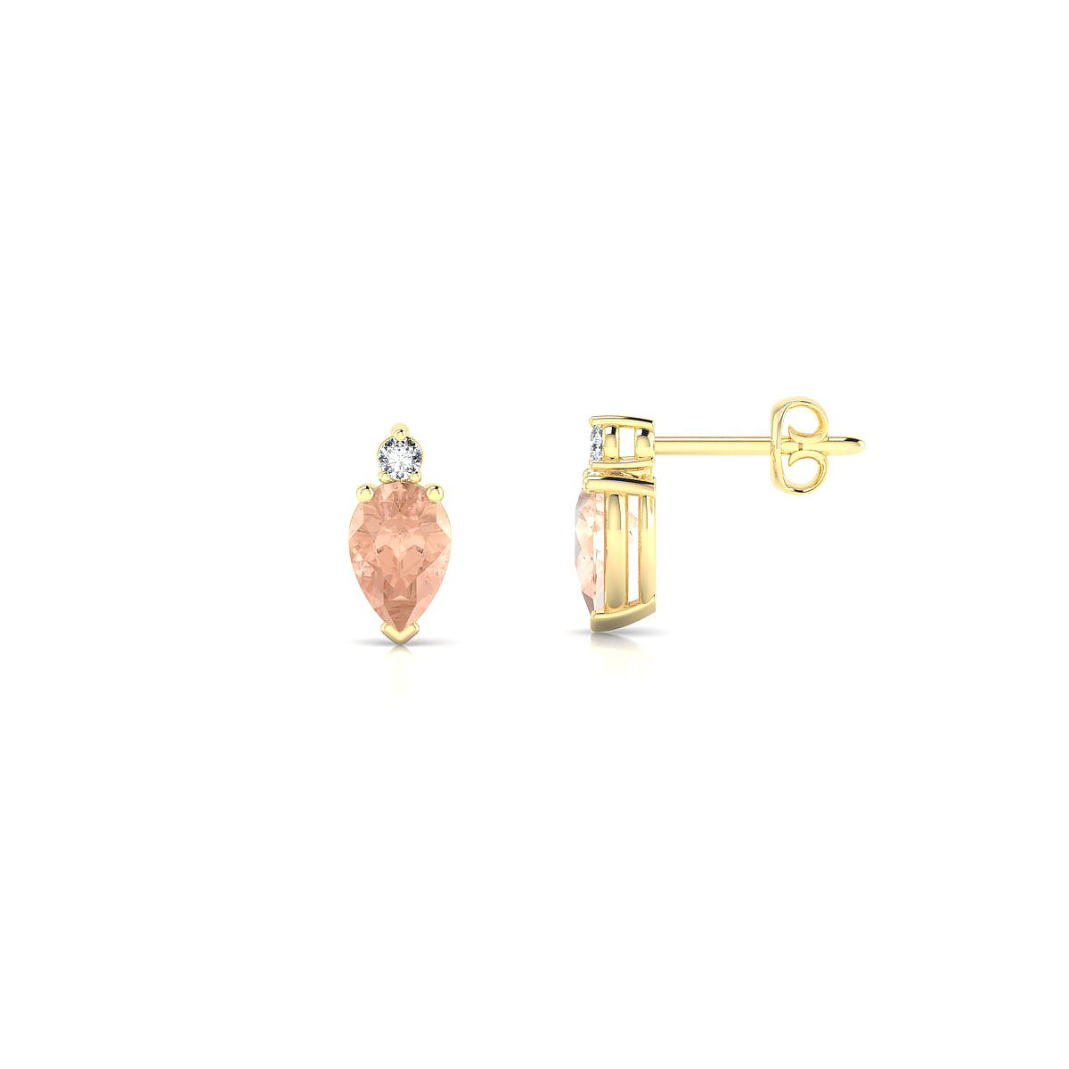 Sparkle | 18k Yellow Gold 6 x 4 mm Pear Morganite Earrings