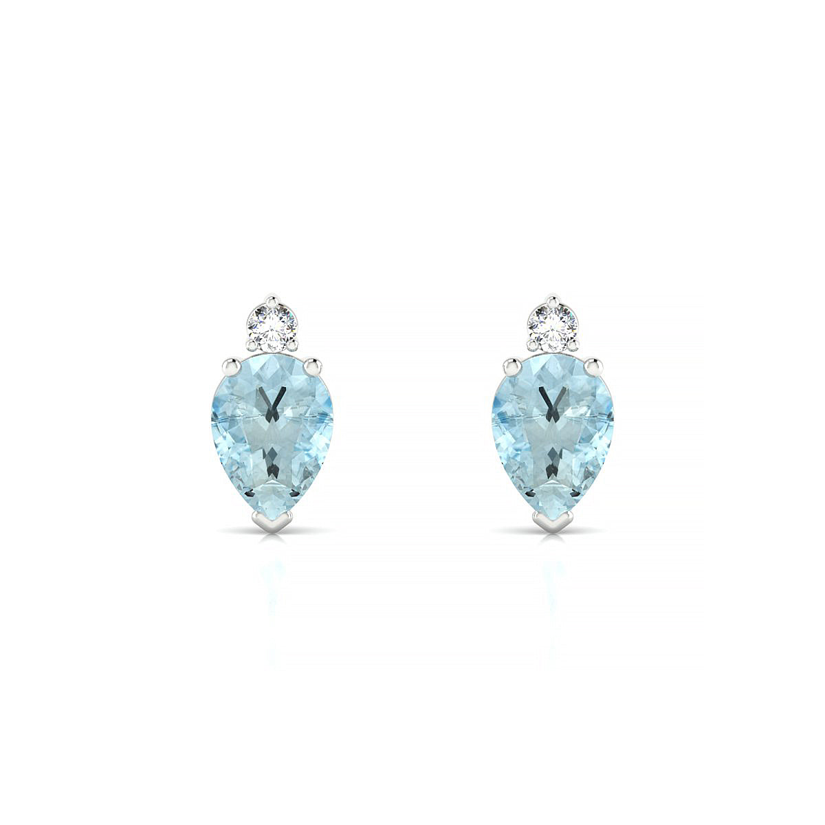 Sparkle | 18k White Gold 7 x 5 mm Pear Aquamarine Earrings