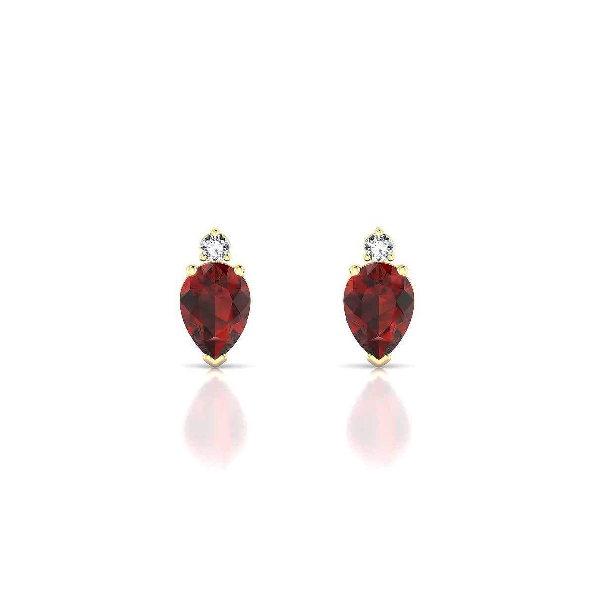 Sparkle | 18k Yellow Gold 7 x 5 mm Pear Garnet Earrings