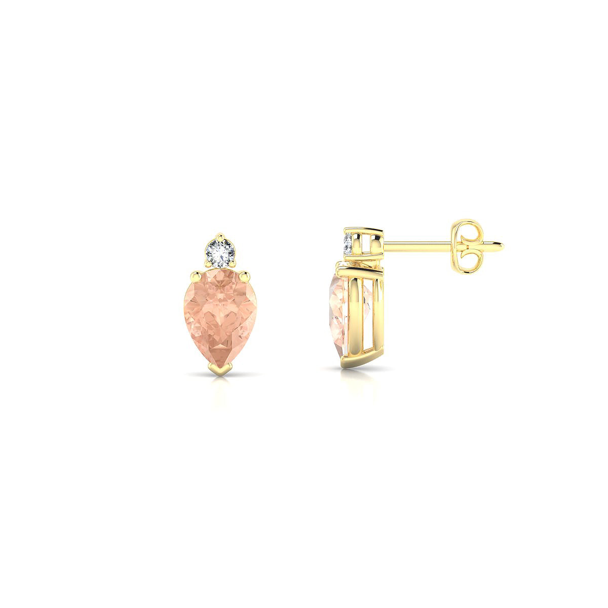 Sparkle | 18k Yellow Gold 7 x 5 mm Pear Morganite Earrings