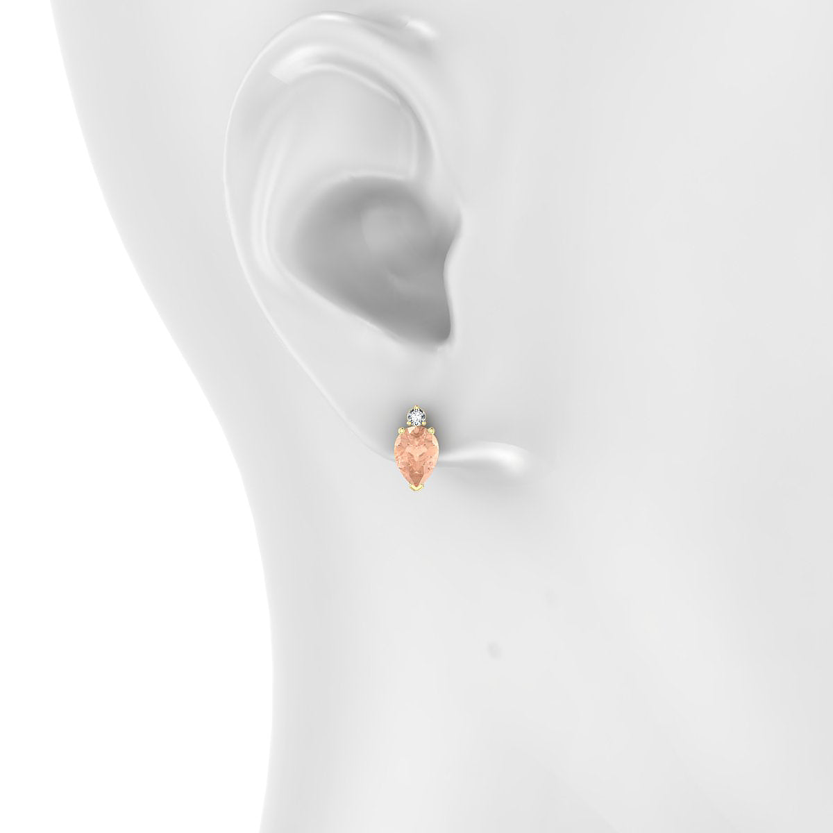 Sparkle | 18k Yellow Gold 7 x 5 mm Pear Morganite Earrings
