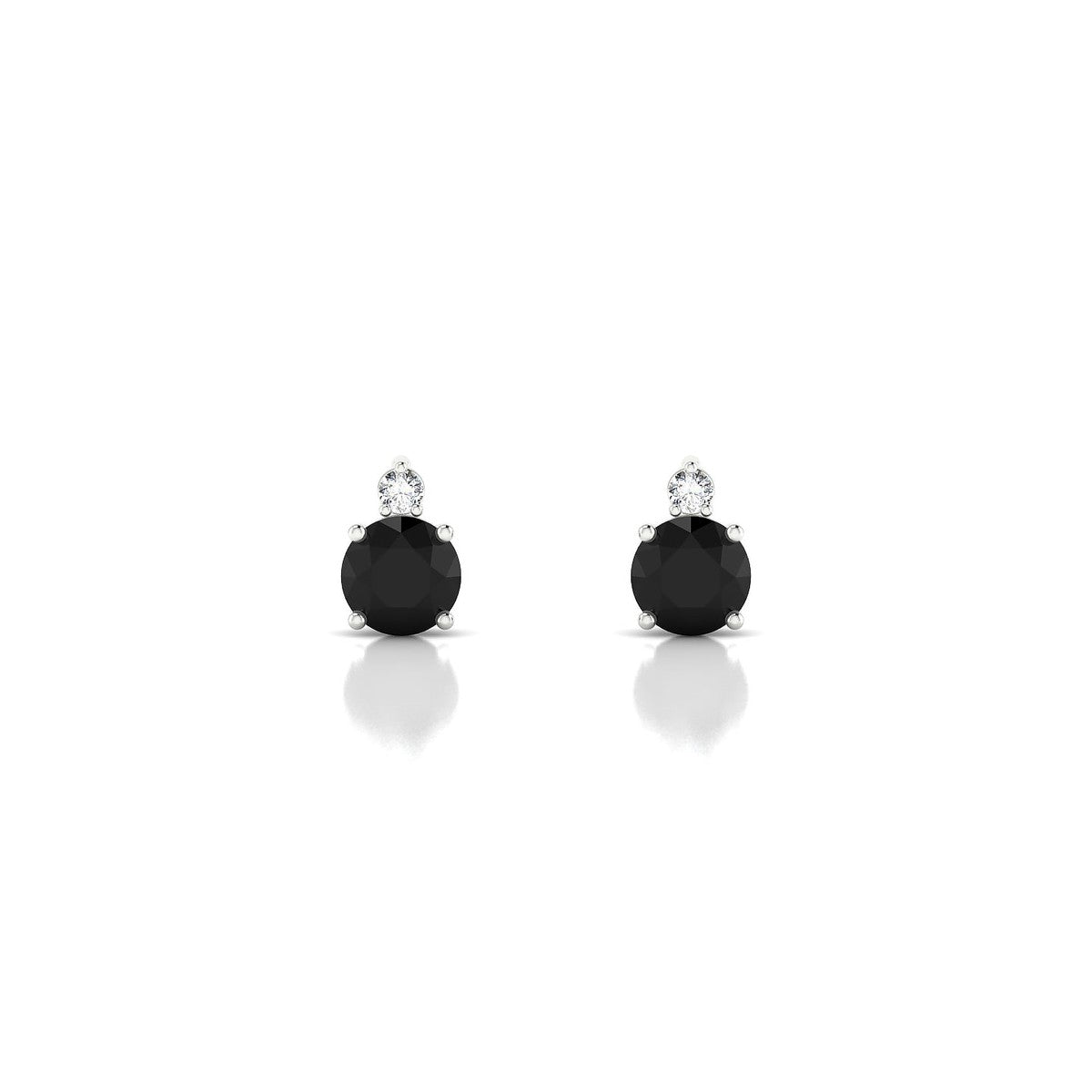 Sparkle | 18k White Gold 4.5 mm Round Black Diamond Earrings