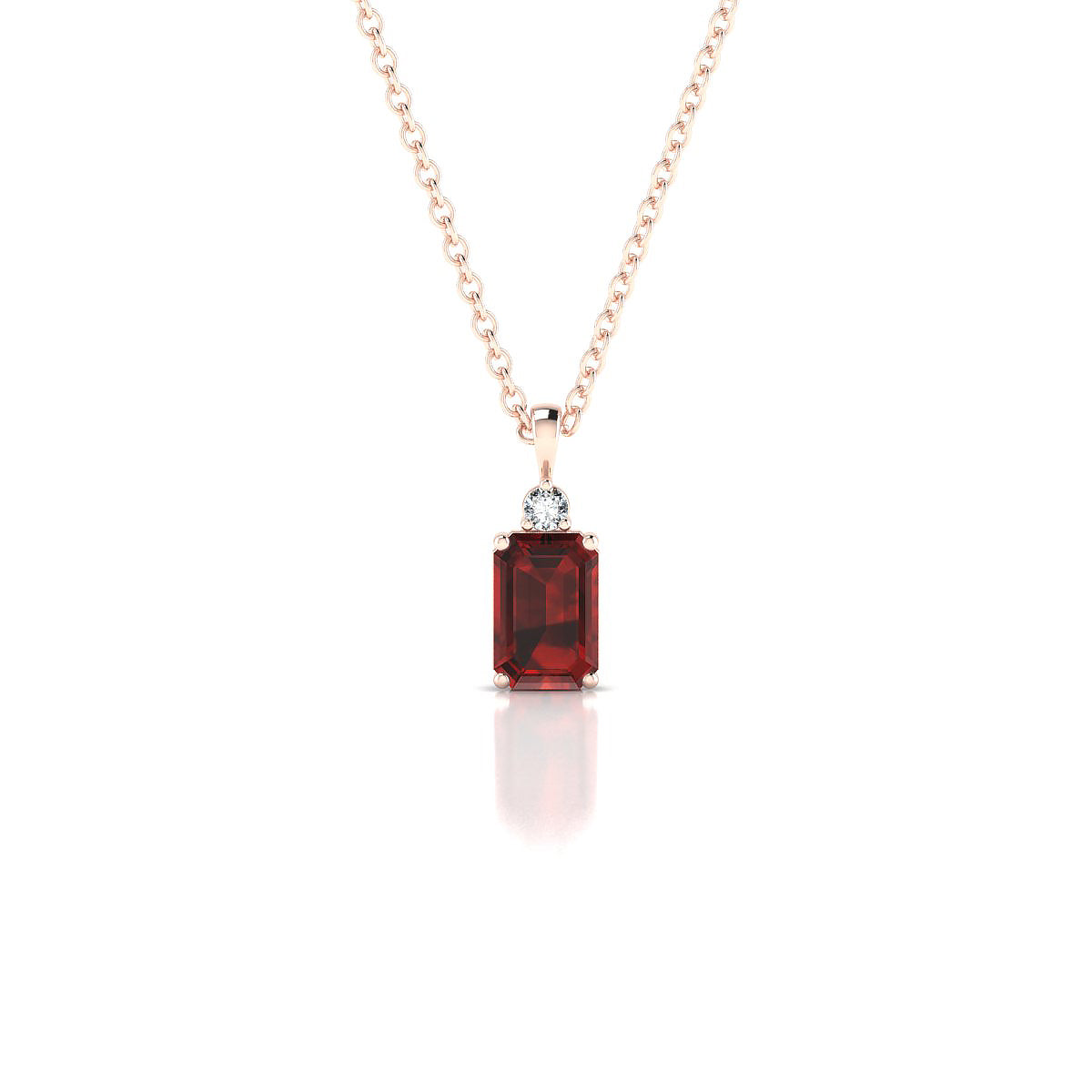 Sparkle | 18k Rose Gold 6 x 4 mm Emerald Garnet Pendant