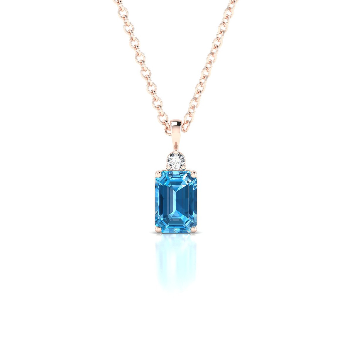 Sparkle | 18k Rose Gold 6 x 4 mm Emerald Topaz Pendant